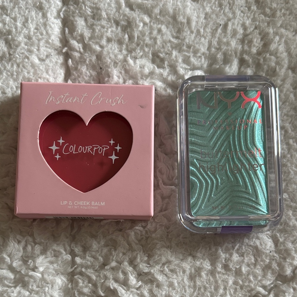 ColourPop Blush in Shade Lucky U & NYX Highlighter in Shade Butta Mint